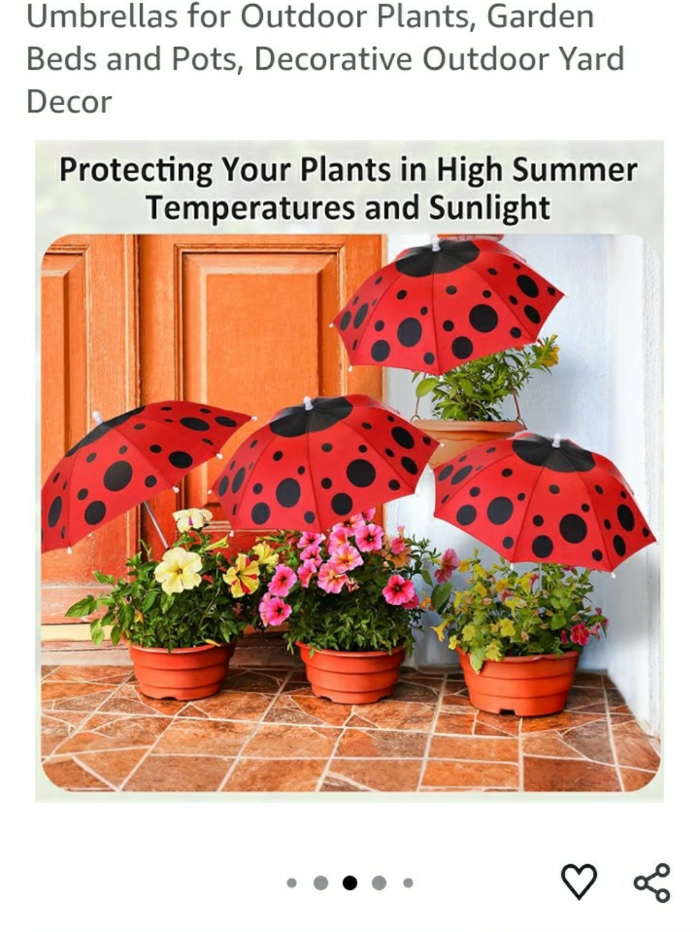 Red Ladybug Plant Umbrella - Decorative Sun Protection